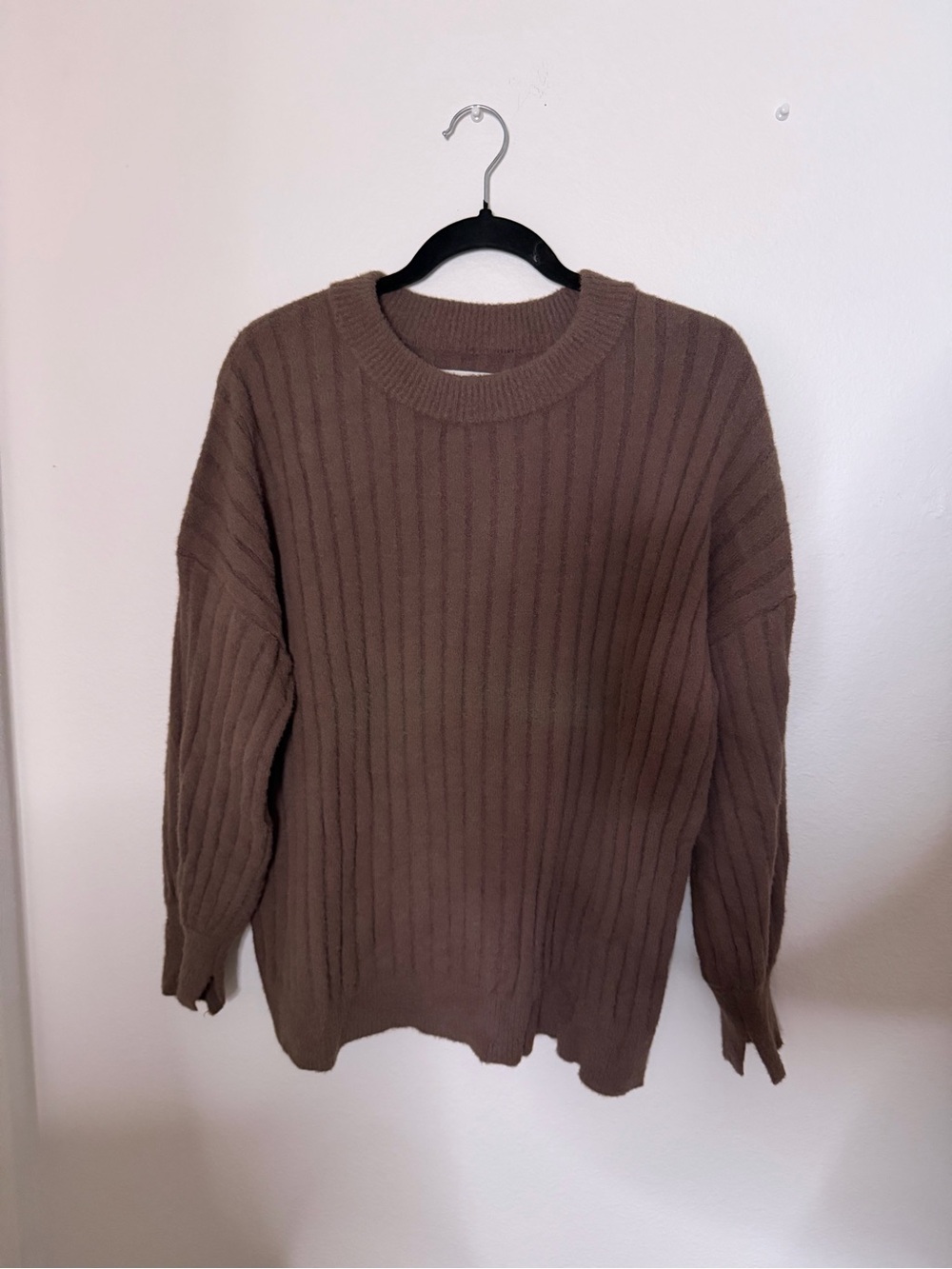 Aerie Ribbed Crewneck Sweater - Brown